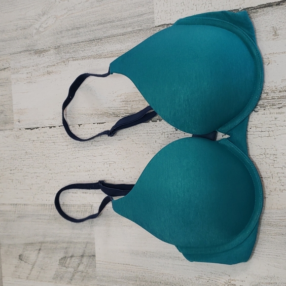 Victoria's Secret mermaid teal green blue padded perfect coverage bra 32C - Picture 1 of 8